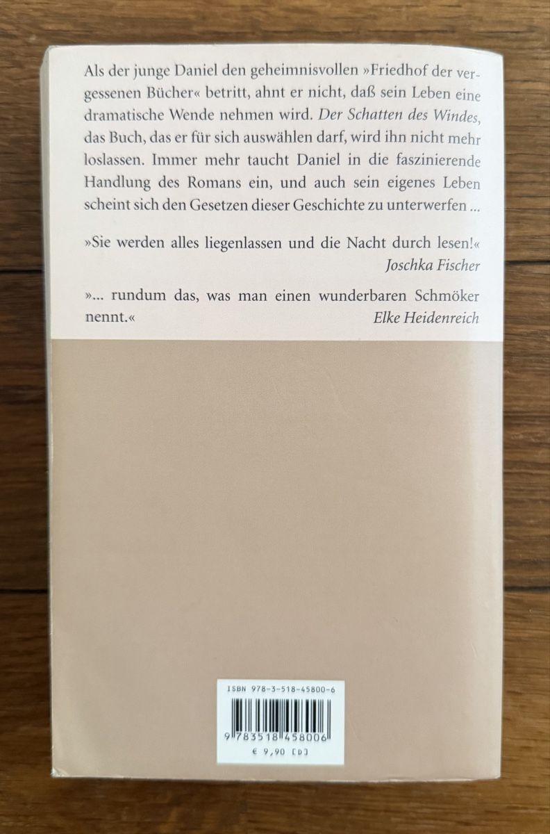 Libri: Der Schatten des Windes - Carlos Ruiz Zafón – Usato da Moosseedorf venduto da smushpuff 1