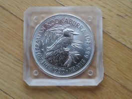Silber Münze Kookaburra 1990 / 1Unze Australien