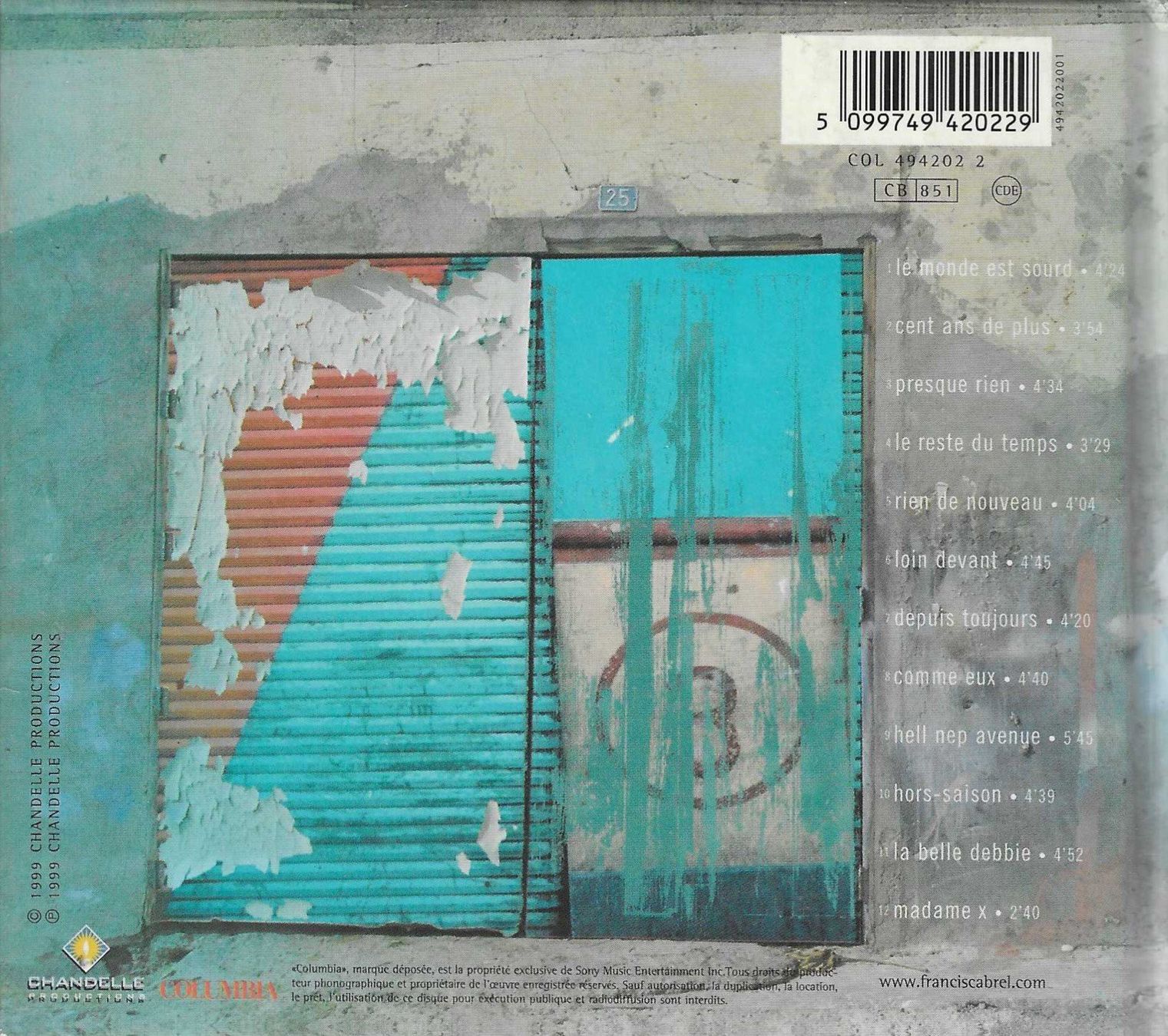 CDs: Francis Cabrel - Hors saison – Gebraucht aus Savagnier von Ne2065 1