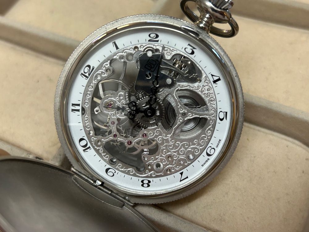 Montre De Poche Squelette Mécanique Suisse Josmar - Années 1900-1909, Boîtier Cuivre Doré - Occasion
