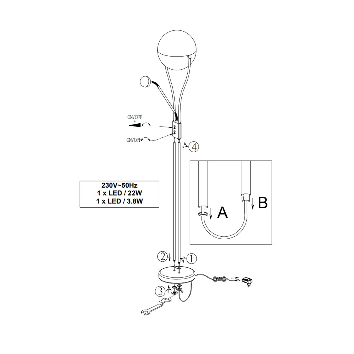 Lampen: LED Fluter, Stehleuchte, 180 cm Höhe – Neu (gemäss Beschreibung) aus Kreuzlingen von Smart-Light 6