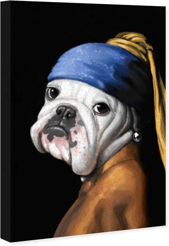 Foto & Immagini: Oliver Gal - Dog with pearl earring – Nuovo (secondo la descrizione) da Wolfhausen venduto da Gmarie