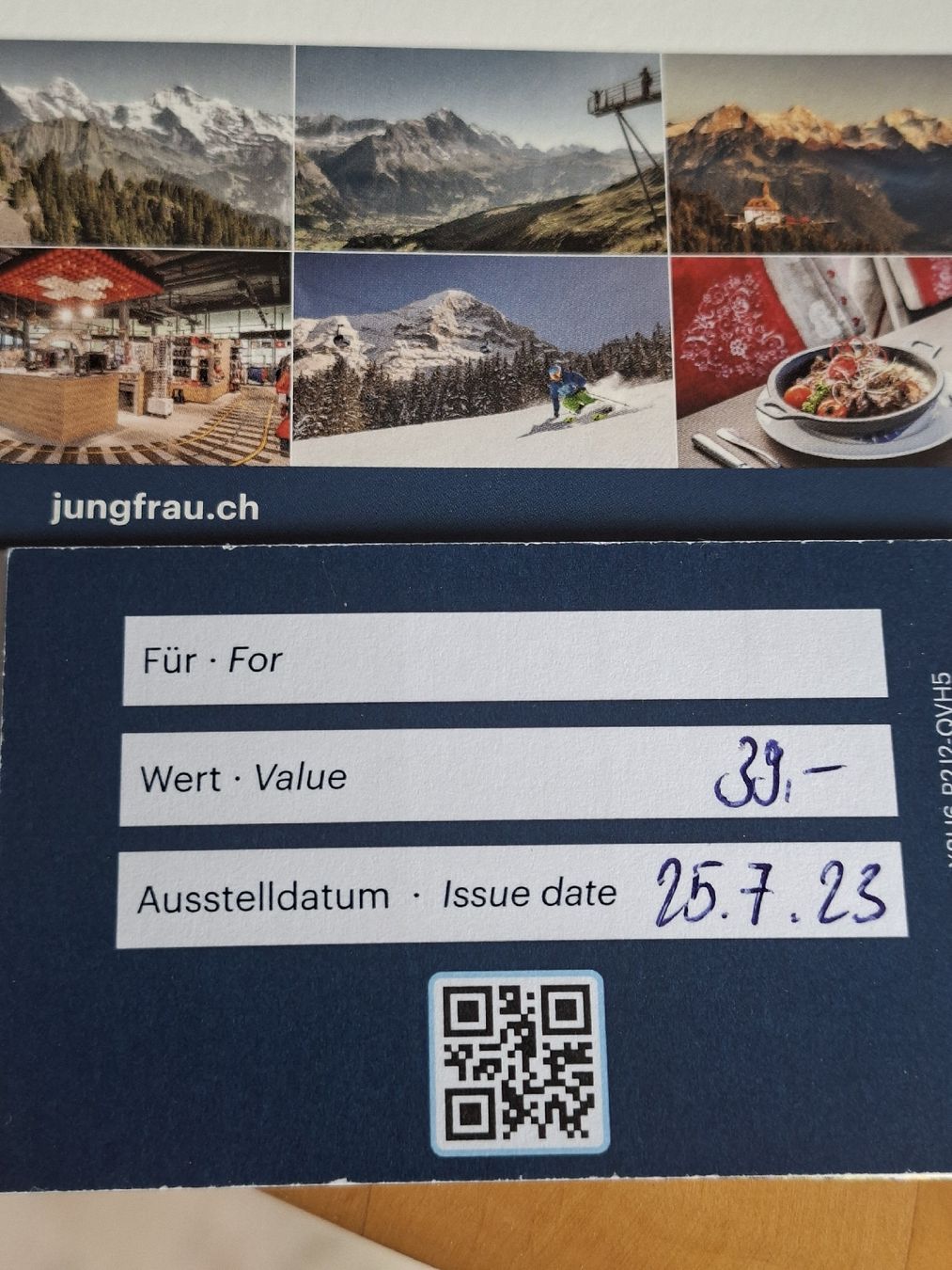 Buoni: Wert Gutschein der Jungfraubahnen – Nuovo (secondo la descrizione) da Basel venduto da mabu46 1