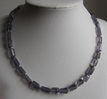 NEU: Iolith Kette Collier Wassersaphir mit Edelstahl