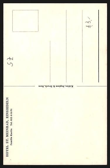 Cartoline postali: AK Einsiedeln, Hotel St. Meinrad – Usato da Berlin venduto da bartko-reher 1