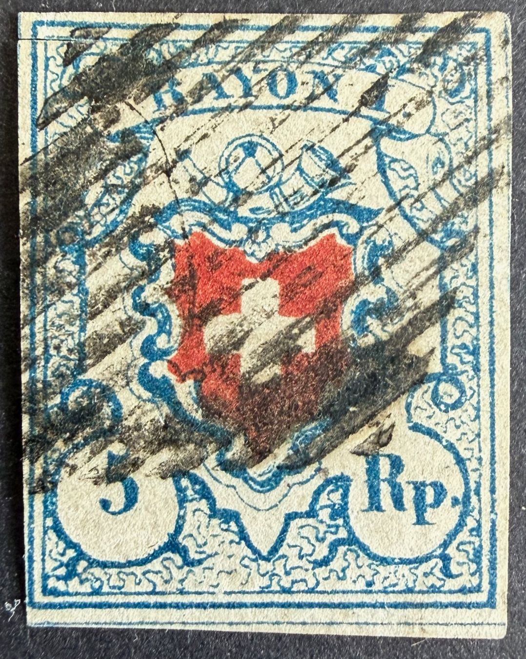 Alle Briefmarken: Rayon I hellblau Zst17II vollrandig – Gebraucht aus St. Gallen von Cheirodon