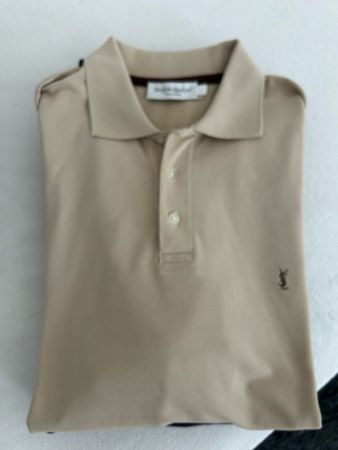 Yves Saint Laurent Herren T-Shirt Polo, beige&blau