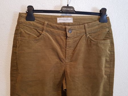 Pantalon en Velours Côtelé Vert Olive - 38