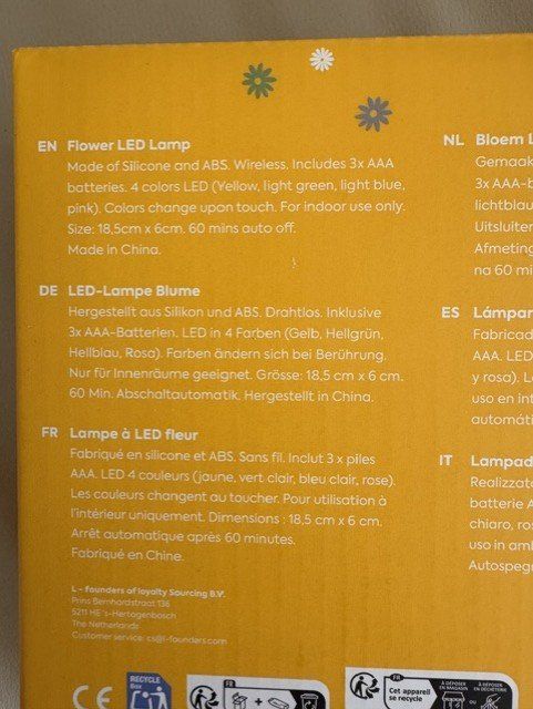Lampade: Flower LED Lamp, LED-Lampe Blumenform – Nuovo e nell'imballaggio originale da Bäriswil BE venduto da Elmejor11 1