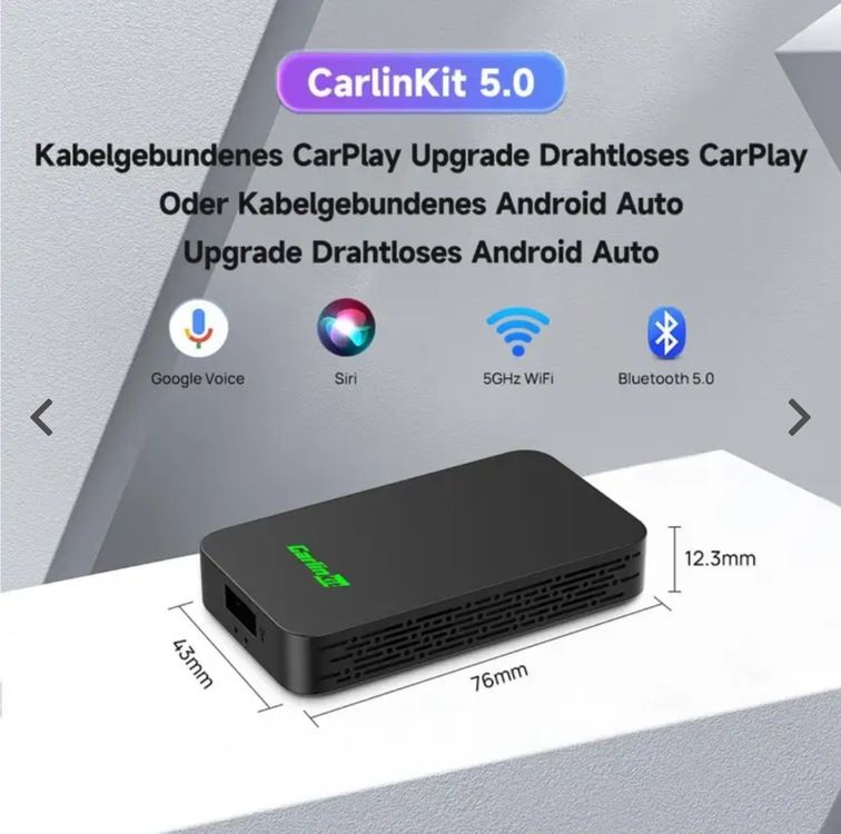 Carlinkit - 5.0 WiFi Apple Carplay Android Auto KFZ USB A