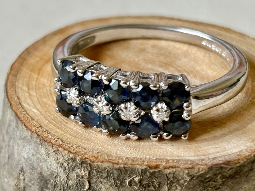 Anelli: Saphir Ring, Brillanten, Gr. 56, Silber 925 – Nuovo (secondo la descrizione) da Brugg AG venduto da lau_9rvy 3