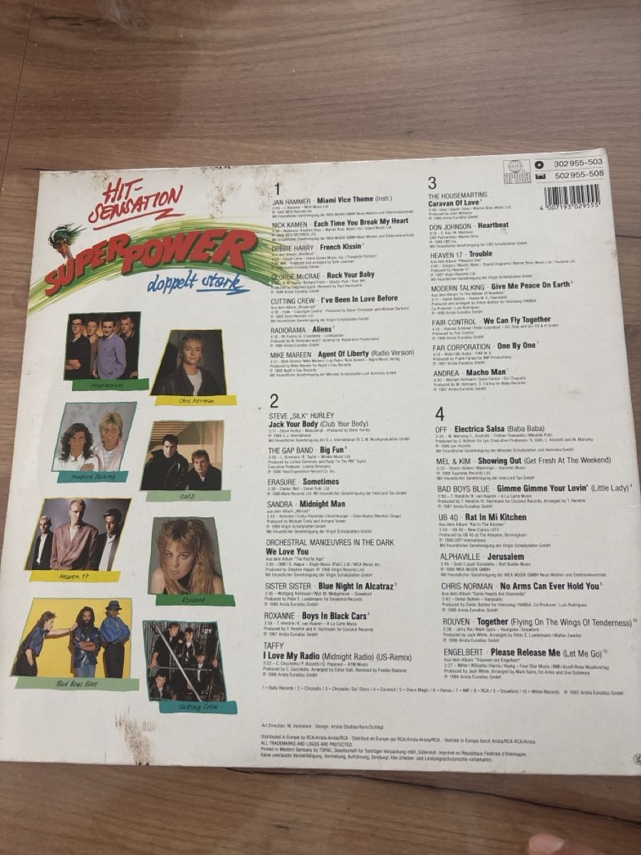 Dischi in vinile: Double Vinyle Compilation Super Power Hit-Sensation 1987 – Usato da Porrentruy venduto da Servo26 1