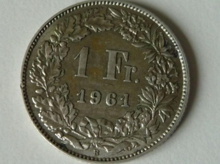 Tutti le monete: 1.- Einfränkler Silber EINE Münze wahlweise 1961 oder 1962 – Usato da Winterthur venduto da ricofly