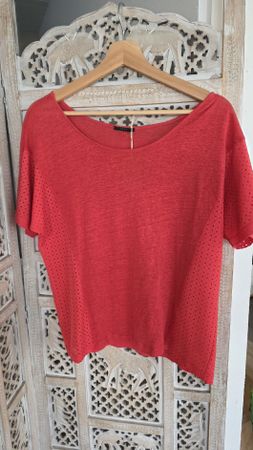 T-shirt lin IKKS rouge Taille S / M loose