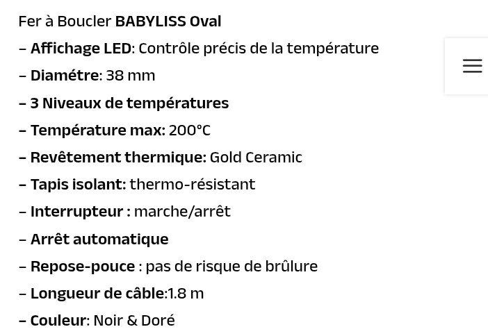 Accessori per capelli: Babyliss fer pour ondulations naturelles – Usato da Bévilard venduto da nadmat 3