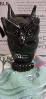 Vintage V Nason&C Murano Glas Italy Glas Eule Schwarz