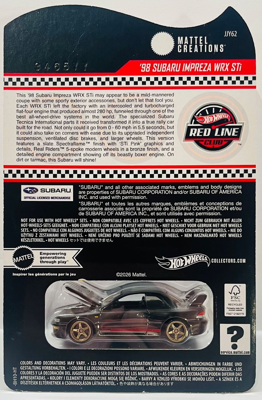 Hot Wheels Modellautos: Hot Wheels - '98 Subaru Impreza WRX STi – Neu und originalverpackt aus Brittnau von tor129 1
