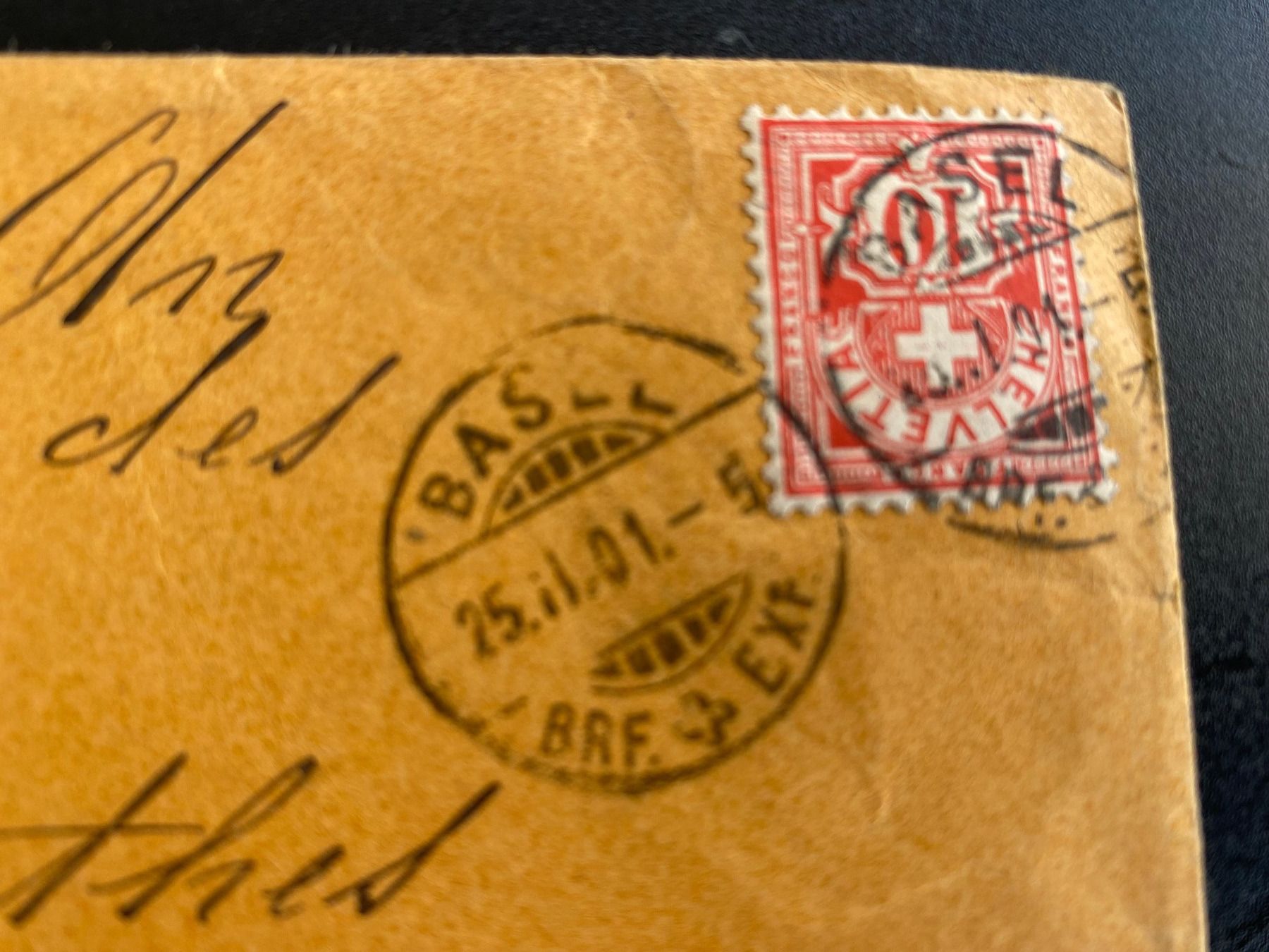 Tutti i francobolli: Kuvert 10er Ziffermuster 25.11.1901 Basel - Dürenroth – Usato da Niederrohrdorf venduto da leni29 1