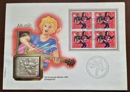 Silberbarren Numisbrief mit PJ Marken 1990 Jugendgruppen RAR