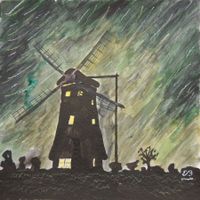 Aquarell: The windmill