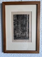 Holzschnitt Emil Zbinden Waldmotiv