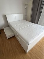 IKEA Bett 160 × 200 cm mit Schubladen, Matratze und Ablage