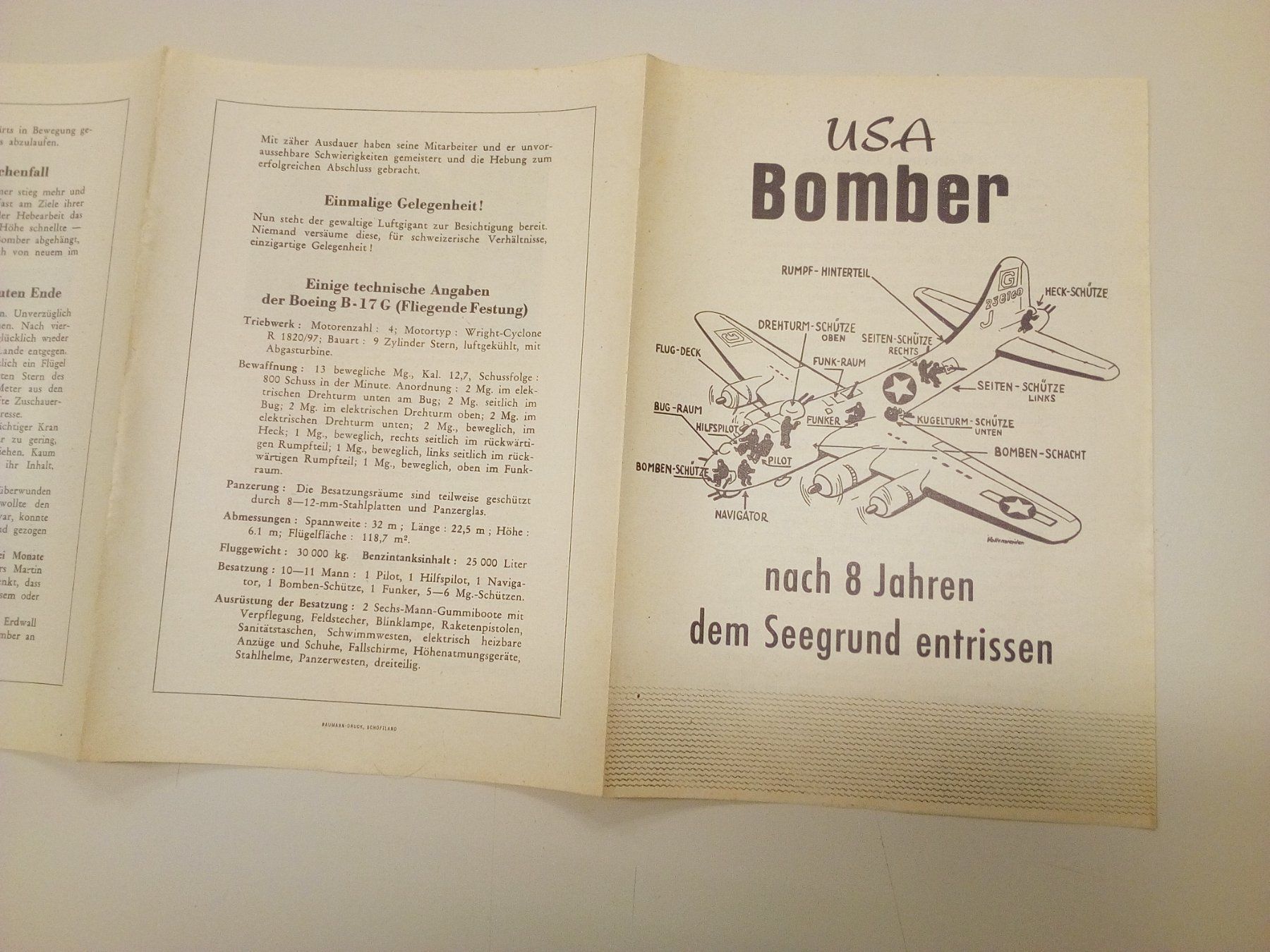 Documenti: Prospekte Bomber B-17 Zugersee – Usato da Neuenkirch venduto da bf-109 8