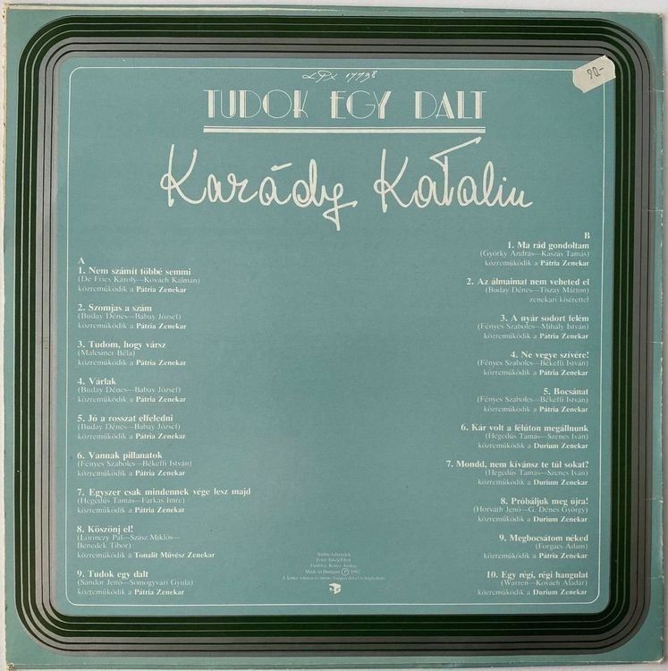 Dischi in vinile: Karády Katalin, Tudok Egy Dalt – Usato da Flums venduto da Empe1 1