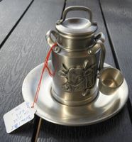 ECHTE SCHÖNE MILCHKANNLI AUS SCHWEIZER ZINN, AUS EX LÄDELI