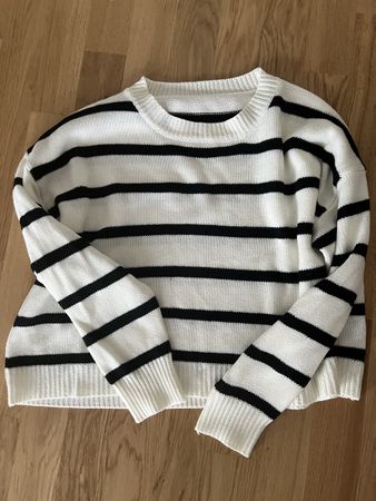 Gestreifter Pullover, Oversize-Look, Gr. M