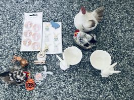 Hübsche Osterdeko: Hühner, Hasen, Eierbecher & Stickers!