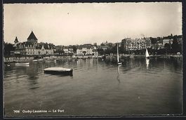 AK Ouchy-Lausanne, Le Port, 1934