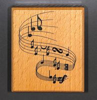 Musiknoten 🎼 Stempel KREATIVA. Holzmontierter Gummistempel
