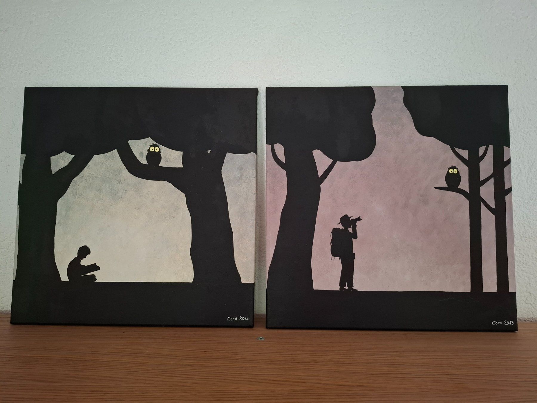 Dipinti: 2 x Peintures sur Toile - Création unique - A la main – Usato da Meinier venduto da Gattuso22