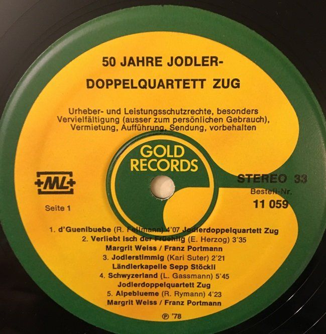 Dischi in vinile: Jodler-Doppelquartett Zug (LP) – Usato da Grüningen venduto da azulmarron 4