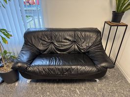 Ledersofa schwarz