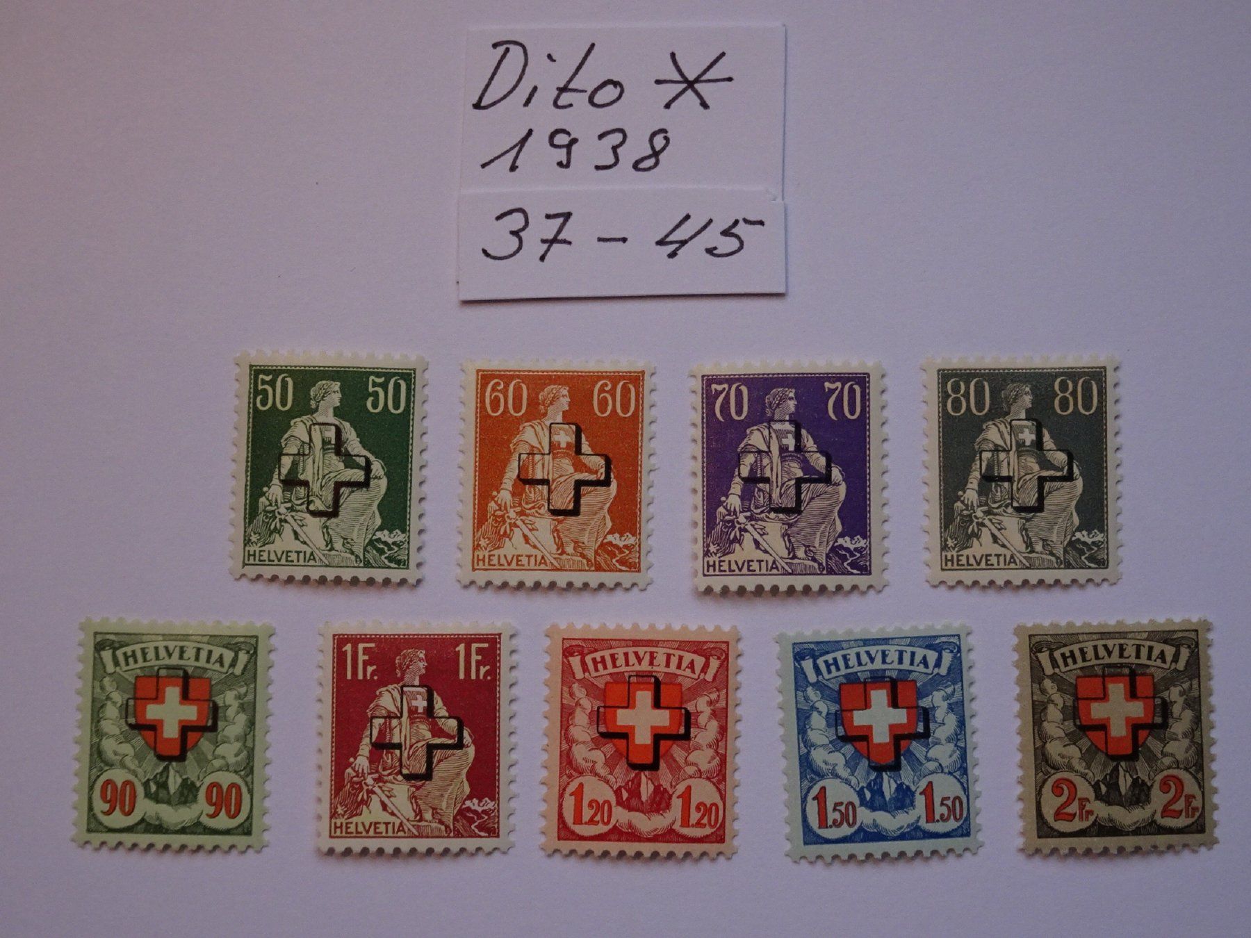 Alle Briefmarken: Bundesverwaltung 1938 – Neu (gemäss Beschreibung) aus Aadorf von Chnorli-Furz