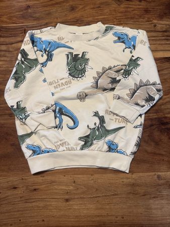 Kinder Pullover Dinosaurier beige Grösse 92-98