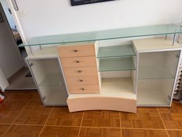 Hausräumung: modernes Sideboard, Kommode, mit Glas, ab 1.—