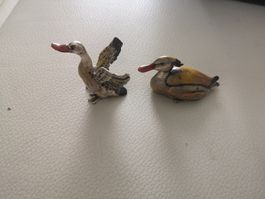 Zwei antike Entenfiguren aus Zinn? mit Stempel, Top!