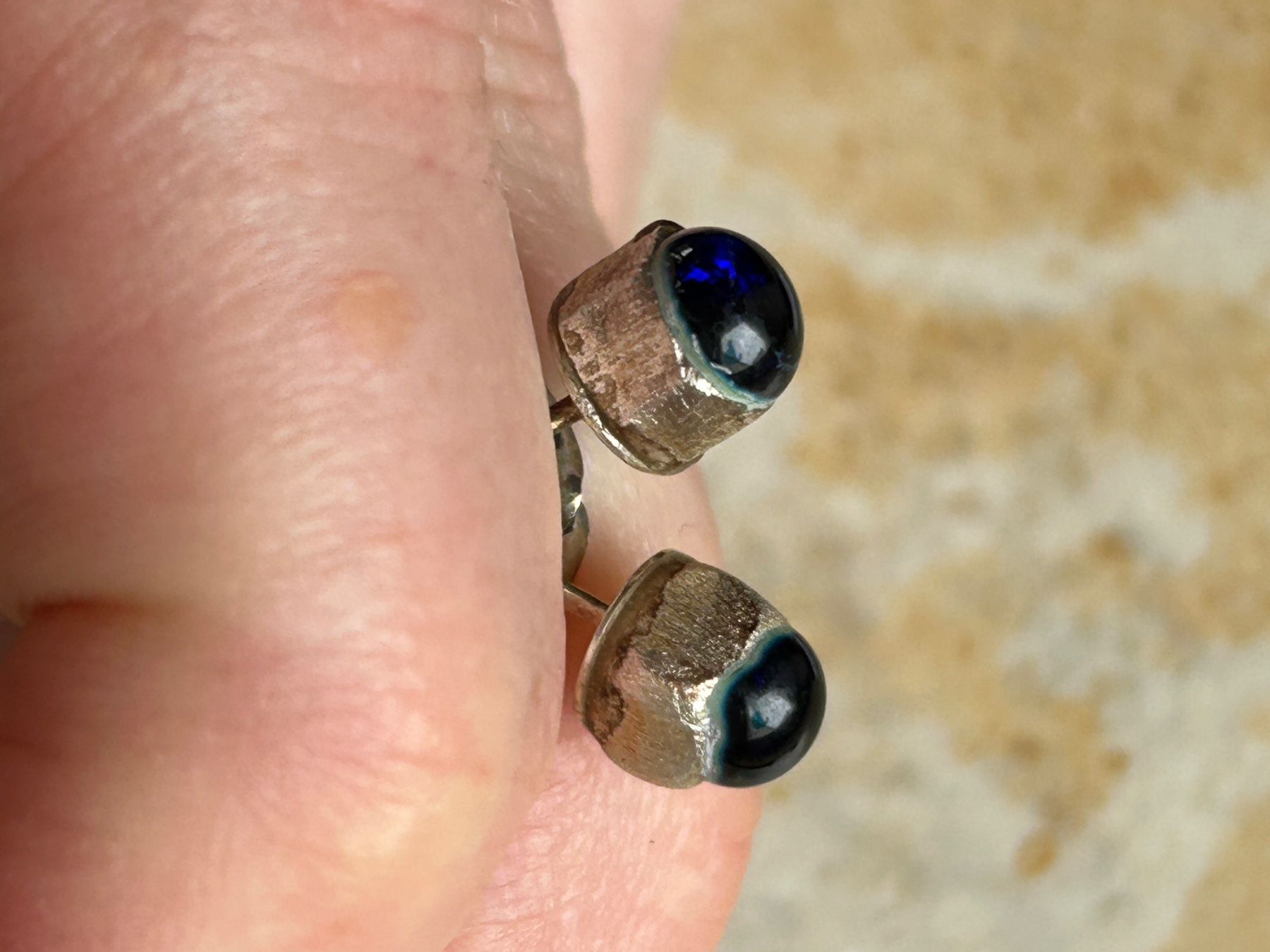 Orecchini pendenti & Orecchini a lobo: Silber Ohrstecker mit blauem Stein – Usato da Laufen venduto da Bellavitaboom 6