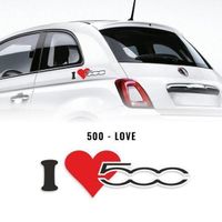 Fiat 500 Aufkleber i Love 500 Konturgeschnitten (Art. 5017)
