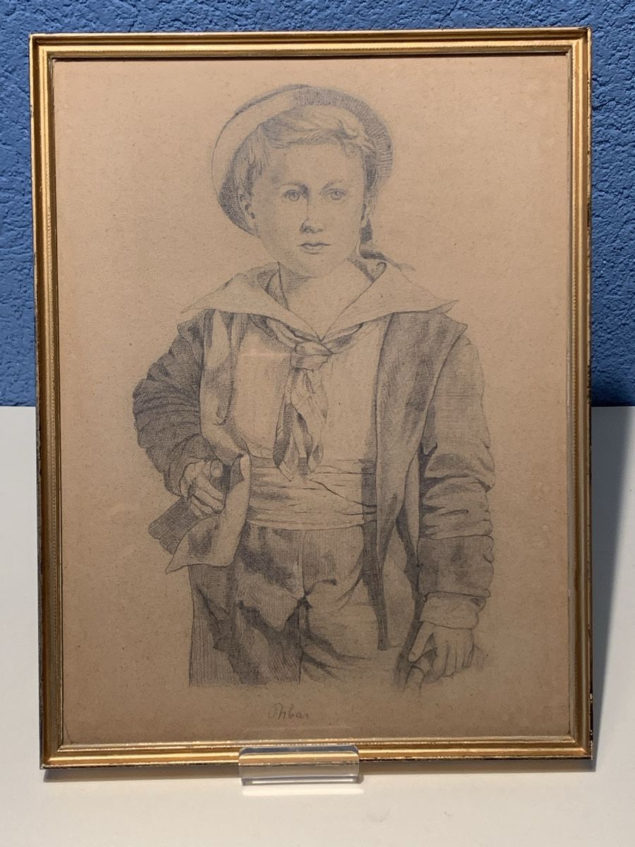 Dipinti: Dessin portrait jeune garçon. – Usato da Veytaux venduto da Latourelle