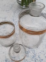 Whisky Karaffe Set Goldrand Vintage Glas Retro Bar 60er J...