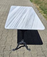 Tisch Marmorplatte Eisengestell Retro 120x65cm