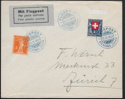 1924 Brief Flugtag Grenchen Flug ZH-GENF J28+ sauber ab 1.-