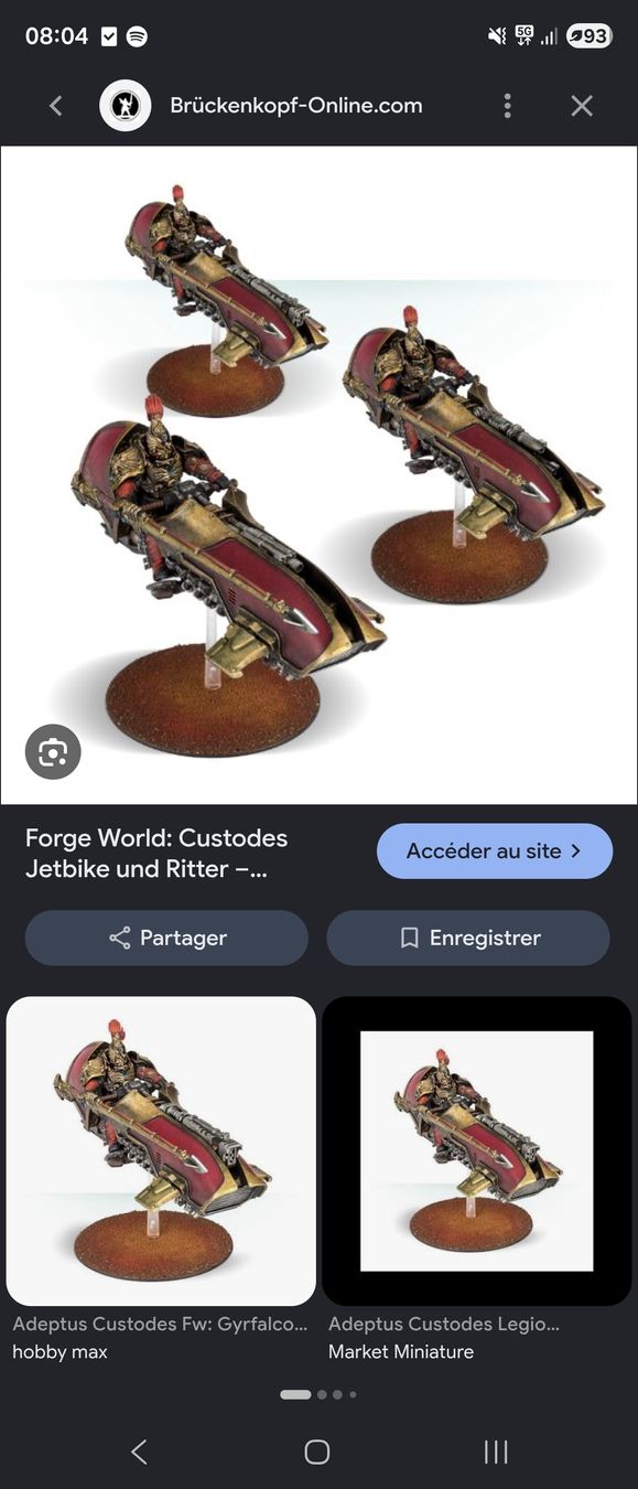 Kit di modellismo & Modellini statici: Adeptus Custodes Jetbike 3 pièces. – Nuovo (secondo la descrizione) da La Chaux-de-Fonds venduto da Oxydro
