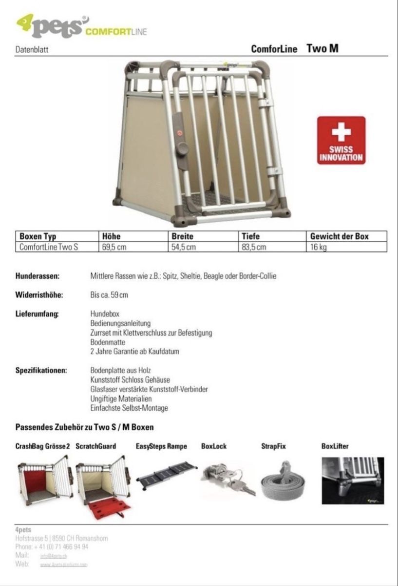 4pets Käfige, Transport & Sicherheit: Hundebox 4Pets Comfortline – Gebraucht aus Umiken von Chanti_Vosl 4