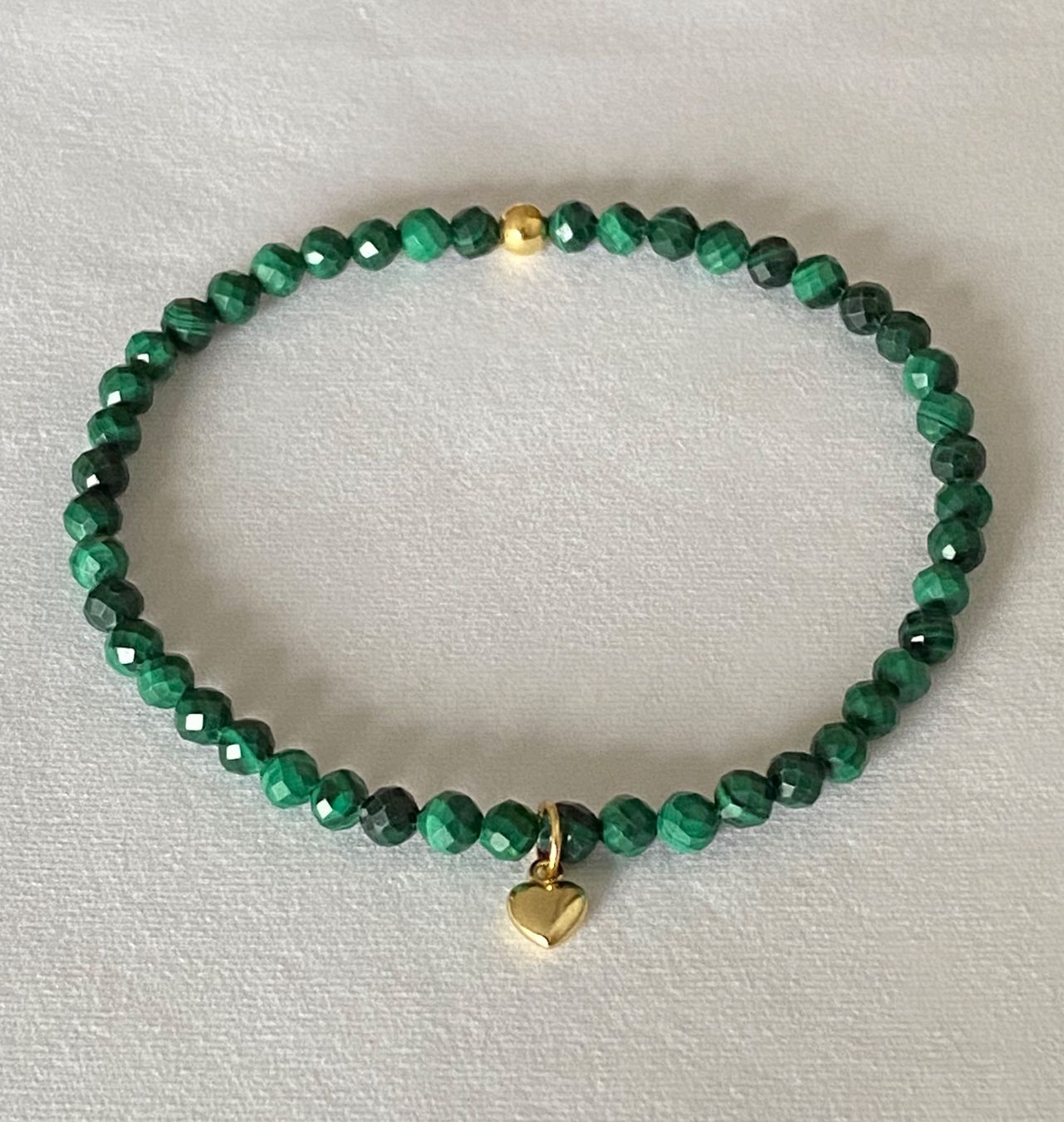 Bracciali & Braccialetti: Edelstein Armband echter Malachit Gold Silber auf Mass – Nuovo e nell'imballaggio originale da Zuzwil SG venduto da Lemliskat