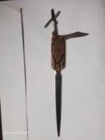 Vintage Brieföffner Schere Messer Griff aus echt Pythonleder